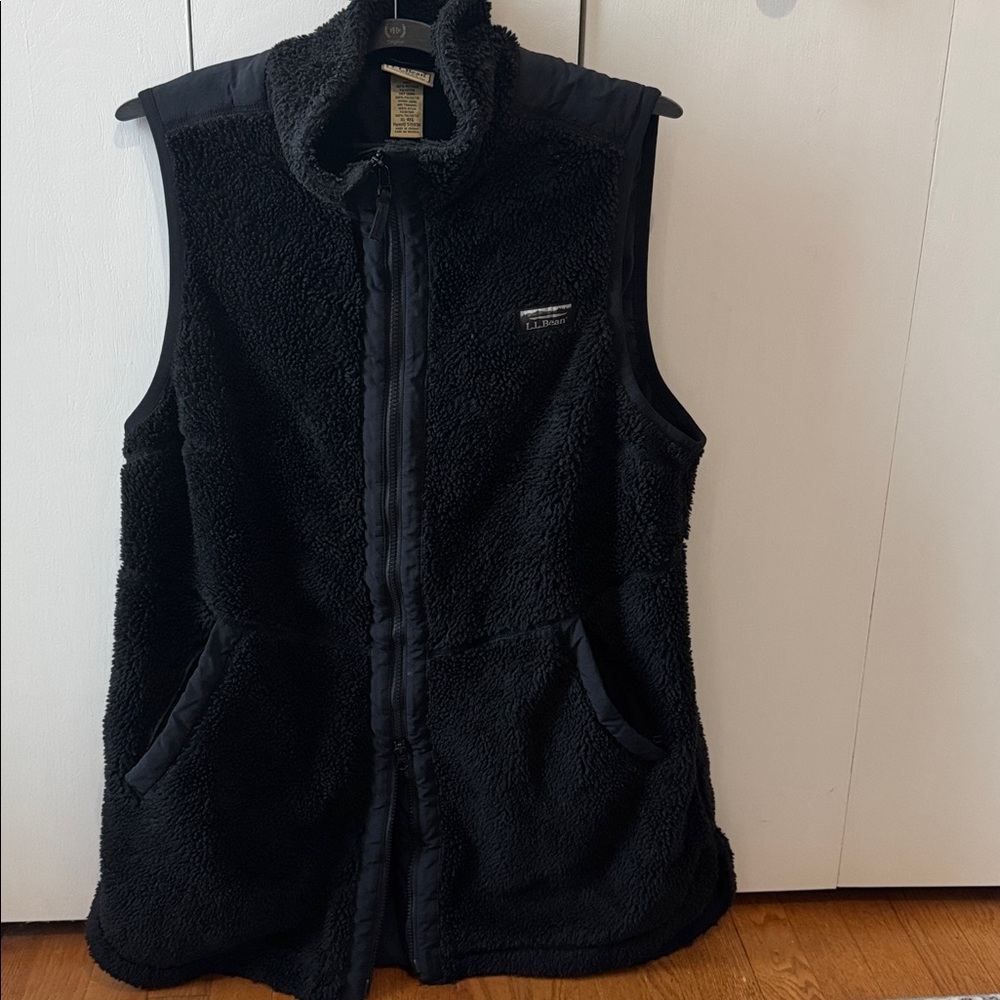 LL Bean Sherpa fleece long vest size XL